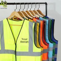 Customized design logo vest printed logo men and women sleeveless vest reflective work clothes uniform jacket tops