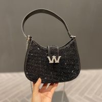 Alexander WangˉNew Style Wlegacy Rhinestone Wandering Bag Half Moon Bag Female Bag 20CM