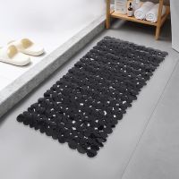 Anti Slip Bathtub Mats Rubber Pebbles Stone 70*36cm Bathtub Mat Suction Cup Shower Cushion Foot Pad PVC Antiskid Bathroom Parts