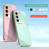 เคสสำหรับ Vivo V27e V27 Pro โปร V27โปร VivoV27 VivoV27e V27Pro 4G 5G 2023กรอบโทรศัพท์เทอร์โม TPU ชุบปิดหลังหรูหราเคสกันกระแทกมือถือทีพียูอ่อนและยืดหยุ่นขอบตรงทั้งหมดรวม