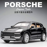 1:32 Porsches Turbo SUV รถรุ่น Diecasts โลหะของเล่นรถจำลองเสียงและแสงคอลเลกชันเด็กของเล่นของขวัญ