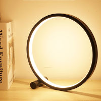 Modern LED Round Bedside Lamp 8W Dimmable Table Lamp for Bedroom Living Room Desk Light Eye Caring for Kids Study Night Light