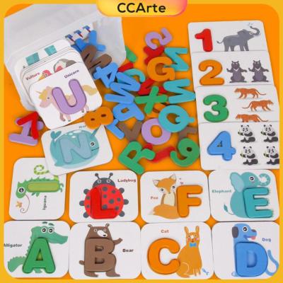 ตัวอักษรของเล่นไม้ปริศนาตัวเลขตัวอักษรไม้ CCArte สำหรับการจดจำเด็กหญิงเด็กชาย