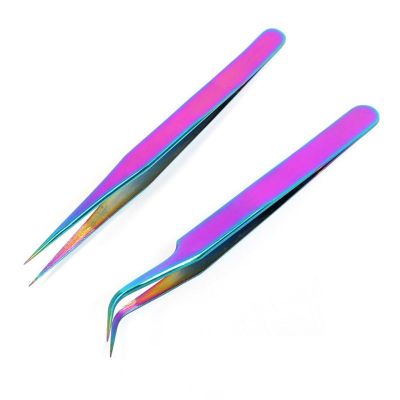 【cw】 Straight Curved Lashes Colored False Fake Extension Nippers Pointed Clip Profession