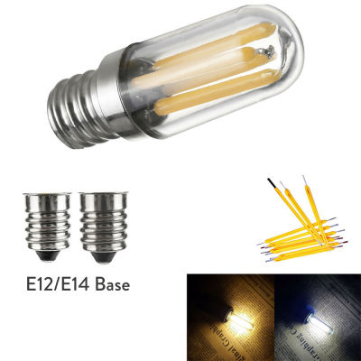 Mini E14 E12 LED Fridge Freezer Filament Light COB Dimmable Bulbs 1W 2W 4W Lamp Warm Cold White Lamps Lighting