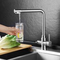 Kitchen Filter Faucet Deck Mounted Black Kitchen Mixer 360 Rotate Drinking Sink Tap Water Purification Tap Crane For Kitchen