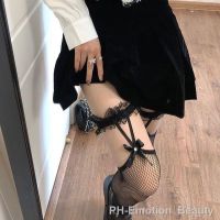 【LZ】▫❍❈  Sexy Mesh Fishnet Coxa Meias Altas Meias Longas JK Lolita Girl Suspensor de laço bowknot estilo japonês Meias altas de joelho