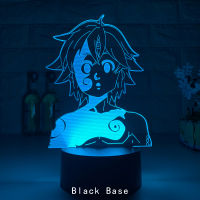 Japanese Manga The Seven Deadly Sins 3D Illusion Figurine Lamp Meliodas Silhouettes Hot Anime Night Light for Home Bedroom Decor