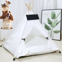 Dog Teepee with Thick Cushion Dogs/Puppy Pet Houses with BedPortable Folding Pet Cat Tipi Easy to Assemble Indoor Outdoor