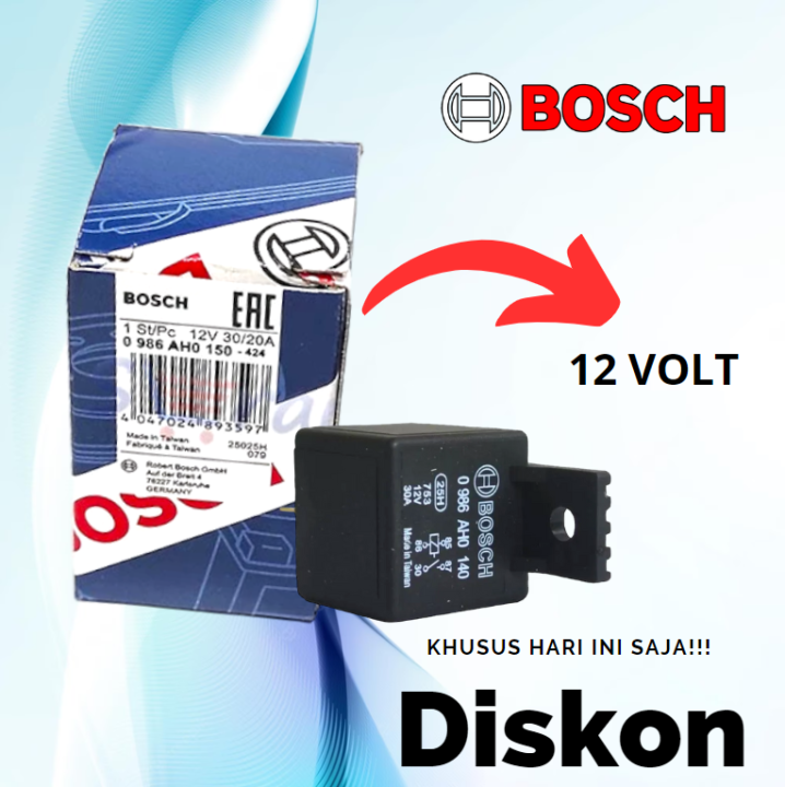 RELAY 12 VOLT 30 AMPER 4 KAKI BOSCH ORIGINAL ASLI 12V 30A 4 PIN RELLAY