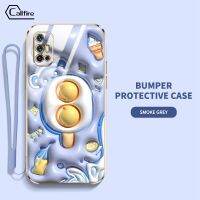 Callfire คอลไฟร์ เคสสำหรับ Vivo V17 V19 Neo สินค้าใหม่คอลเลกชั่นรูปไอศกรีมขนมลายสตรอเบอร์รี่นีโอสตรอเบอรี่สุดหรูฝาครอบป้องกันเคสนิ่มเคลือบอิเล็คโทรเพลทป้องกันการตกและการชนฟรีสายคล้องกัน