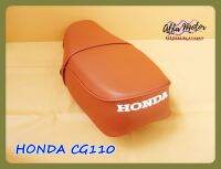 HONDA CG110 DOUBLE SEAT COMPLETE "BROWN" with "RED" STITCHING #เบาะรถมอเตอร์ไซค์ สีน้ำตาล ผ้าเรียบ ด้ายแดง สินค้าคุณภาพดี