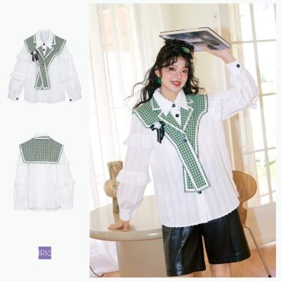 [สินค้าลิขสิทธิ์แท้] IRIS BOUTIQUE IS2371133 Mint ocean shirt-vest set เสื้อผ้าผู้หญิง เสื้อเชิ้ต