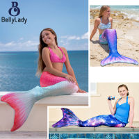 Girls Swimsuit Beach Mermaid Tail Mermaid Cosplay Clothing Color Gradient Swimsuit【fast】