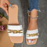 Hot sell Summer Casual Women Slide Slippers Fashion Chain Design Sweet Ladies Flip Flop Mules Slippers Cute Woman Big Size Beach Slipper