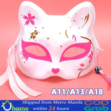 Pink Cherry Blossoms Fox Masks Anime Cosplay Japanese Half Face