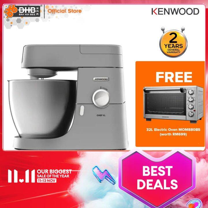 Kenwood KVL4100S Chef XL Kitchen Machine Cake Stand Mixer 6.7L 1200w