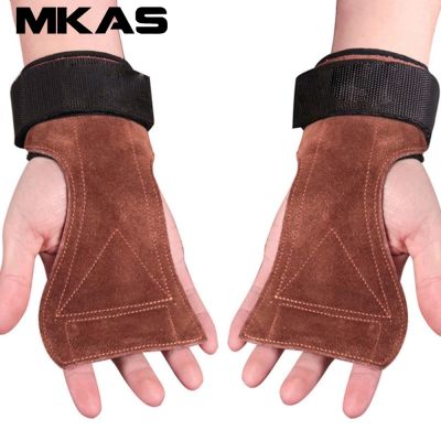 Weight Lifting Training Gloves Palm Protector Leather Wrist Straps For Deadlifts Powerlifting Crossfit Fitness Gymnastics Grips
