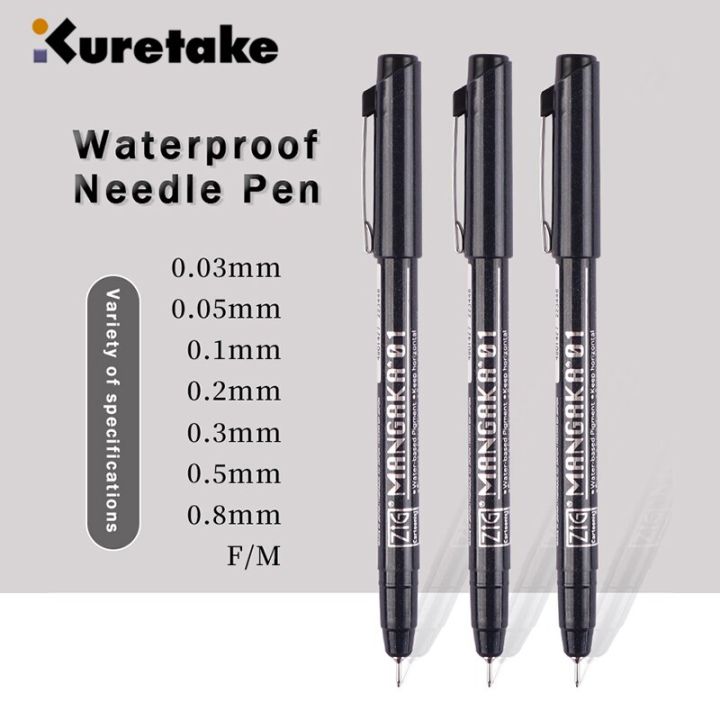 kuretake-art-needle-pen-003-005-01-02-03-05-08-f-m-waterproof-hand-painted-architectural-line-draft-stroke-line-hook-line-pens