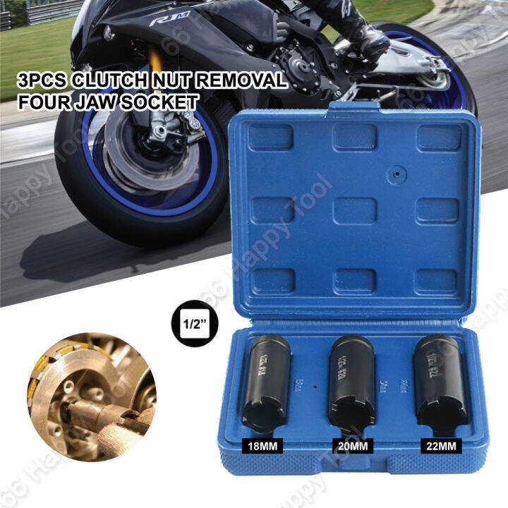 3PCS Motorcycle Front Rear Wheel Driver 1/2Inch Clutch Nut Sleeve Repair Wrench Removal Box