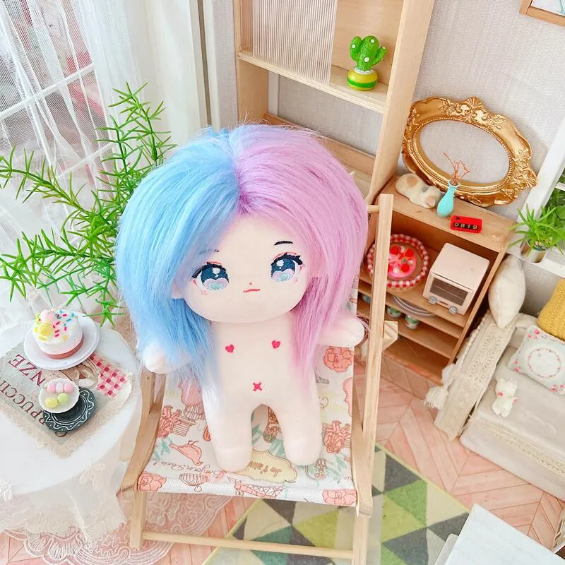 20cm No Bone Cute Doll Brown Black White Purple Hair Girls Boy ...