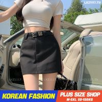 Plus size เสื้อผ้าสาวอวบ❤ กระโปรงสาวอวบอ้วน ไซส์ใหญ่ ผู้หญิง กระโปรงทำงาน สั้น เอวสูง ทรงสลิมฟิต สีพื้น ฤดูร้อน สไตล์เกาหลีแฟชั่น V728