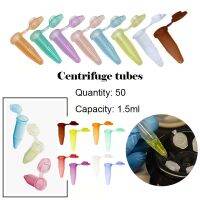 【CW】✲◈▣  50PCS 1.5 ml mini plastic test tubes microcentrifuge colored caps lab graduated centrifuge tubes