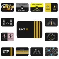 Pilot Captain Stripes Rug Aviation Airplane Doormat Anti-Slip Indoor Outdoor Front Door Floor Welcome Mats Bath Entrance Carpet