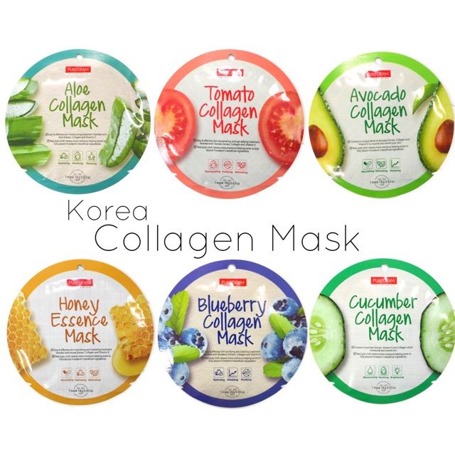 แผ่นมาส์กหน้าคอลลาเจนเกาหลี-korea-collagen-and-essence-mask-นำเข้าจากเกาหลี