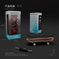 2023 Finger Skateboard Professional Maple Bearing Wheel Professional Finger Creative Novel Mini Toy Pattern TikTok รุ่นเดียวกัน