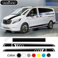 3 Pcs Car Hood Decal Auto Body Side Stripes Skirt Sticker For Mercedes Benz V Class W447 Vito Viano 2014-Present AMG Accessories