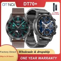 DT70 + สมาร์ทวอท์ชธุรกิจผู้ชายหน้าจอ1.45 NFC สแตนเลสกันน้ำโทร BT ฟิตเนส100 + DT70 Plus กีฬา VernaAbig