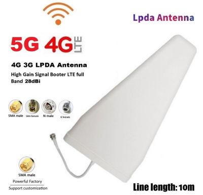 เสาอากาศ 4G 3G LPDA Antenna 28Dbi High Gain Outdoor Directional Booster Antenna RG58 Cable 10M