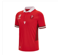 Macron Mens Wales Rugby World Cup 2023 Home polo Shirt - Red