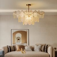 [COD] French chandelier living room modern minimalist glass light luxury warm dining bedroom net red lamps