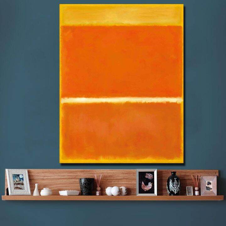 ภาพติดผนังสำหรับห้องนั่งเล่นภาพแอบสแตรกต์บนผ้าใบ-mark-rothko-สีเหลืองศิลปะตกแร่งบ้านไร้กรอบสมัยใหม่ภาพวาดสีน้ำมันไม่มีสารเฟอร์เมดเฮหยวนในอนาคต