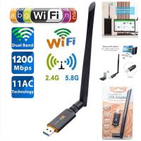 1200Mbps USB 3.0 Wireless Wifi Adapter ความเร็วสูงการ์ดเครือข่าย RTL8812 Dual Band AC เสาอากาศสำหรับแล็ปท็อปเดสก์ท็อป