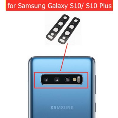 【☄New Arrival☄】 anlei3 2ชิ้นสำหรับ Samsung Galaxy S10/ S10บวกเลนส์กระจกกล้องถ่ายรูปเลนส์กระจกกล้องถ่ายรูปกล้องด้านหลังพร้อมอะไหล่ซ่อมใช้แทนกาว