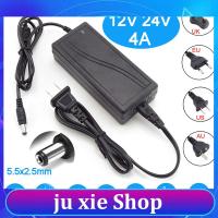 JuXie store Power Supply AC 110-240V to DC 12V 24V 4A Power Adapter Transformer 5.5x2.5mm plug Charger  for CCTV Camera LED Lamp