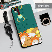 เคสอ่อนสำหรับ OPPO R7S เคสโทรศัพท์คลุมทั้งหมด2022ใหม่ป้องกันการตกหล่นกันรอยขีดข่วนฝามีที่ถือวงแหวนโทรศัพท์ &amp; เชือก