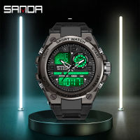 Top Brand Men Watch SANDA Luminous Dual Time Display Digital Watches Shockproof Stopwatch Clock Man Sport Wateprroof Wristwatch