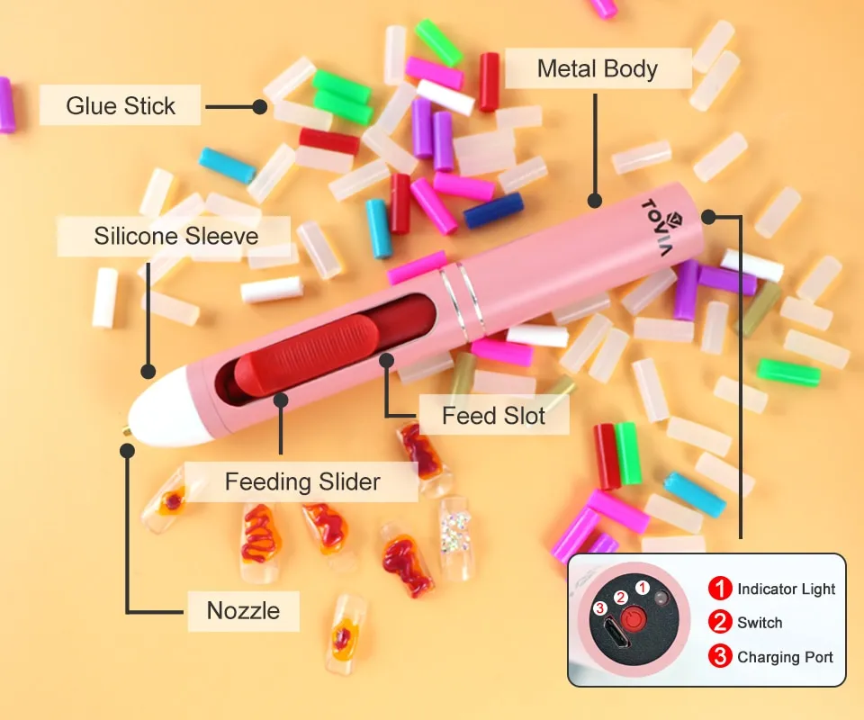 Cordless Hot Melt Glue Pen, Silicone Hot Melt Gun