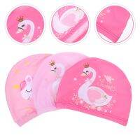 3 Pcs Swimming Cap Portable Hats Cartoon Silicone Children Accessory Shower Kids Decorative Caps Polyester Curls Swim Caps