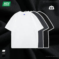 ACU เสื้อผ้าผู้ชาย 265G เสื้อแขนสั้นแบรนด์แฟชั่นสีพื้นหลวมหนัก T เสื้อ 2023 เสื้อซับในผ้าฝ้ายฤดูร้อน