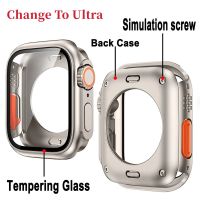 Screen Protector Cover for Apple Watch 44mm 45mm 40mm 41mm Hard PC Front Rear Bumper Case for iwatch 8 7 6 5 4 Change To Ultra