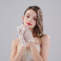 ❧✜ Wedding Gloves Wedding Dress Short Gloves Pearl Photo Photography Simple Bridal Gloves