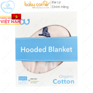 Khăn Choàng Có Mũ BU Baby Hooded Blanket Màu Hồng Cho Bé 0M+