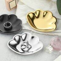 Stainless Steel Jewelry Storage Tray Ring Earing Watch Necklace Bracelet Display Organizer Luxury Cosmetic Tray Desktop Ornament