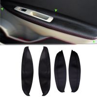 For Nissan QASHQAI J10 2007 - 2015 4pcs Microfiber Leather Door Handle Panels Armrest Covers Protective Trim with Mount Fittings Furniture Protectors