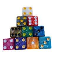 10Pcs/set 16MM Square Angle Pearl Pattern Dice with Large Hole Count Color Set Marble Sulfur Pattern